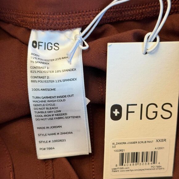 Figs Women's Zamora Jogger Scrub Pants in Walnut, Size XXS - Picture 11 of 11